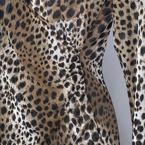 Animal Print Faux Wrap Top - Picture 4 of 10